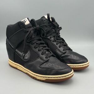 EUC Nike Dunk Sky Hi Black Sail Mesh Wedge High Top Sneakers, Size 9.5